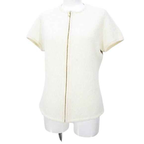 Lanvin Paris Two-Tone Wool Knit Zip Top Size 38 French - Picture 1 of 8